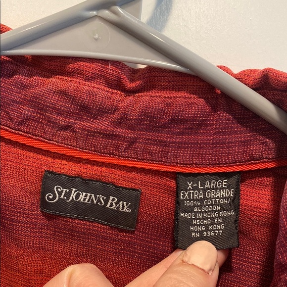 St. John’s Bay Red and Purple Button-Up Shirt Size XL - Picture 4 of 8